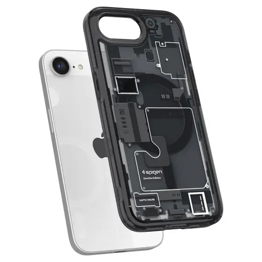 Spigen Ultra Hybrid telefona maciņš priekš iPhone SE 4 (2025) Zero One melns ar MagSafe