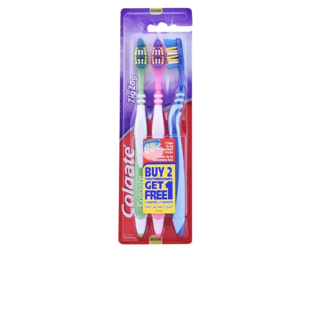 COLGATE Zig Zag Medium Toothbrush 3 Units