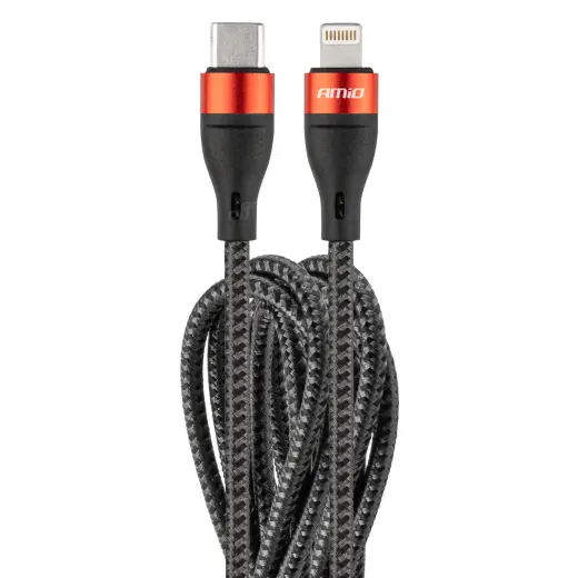 AMiO UC-19 duomenų perdavimo ir įkrovimo laidas | USB-C į Lightning | QC 3.0 | 48W | 2m