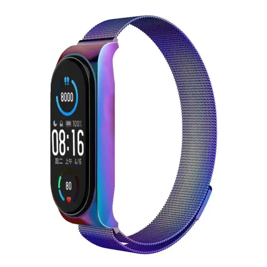 Metallist nutikella rihm Xiaomi Mi Band 5/6 jaoks | roostevaba teras | mitmevärviline