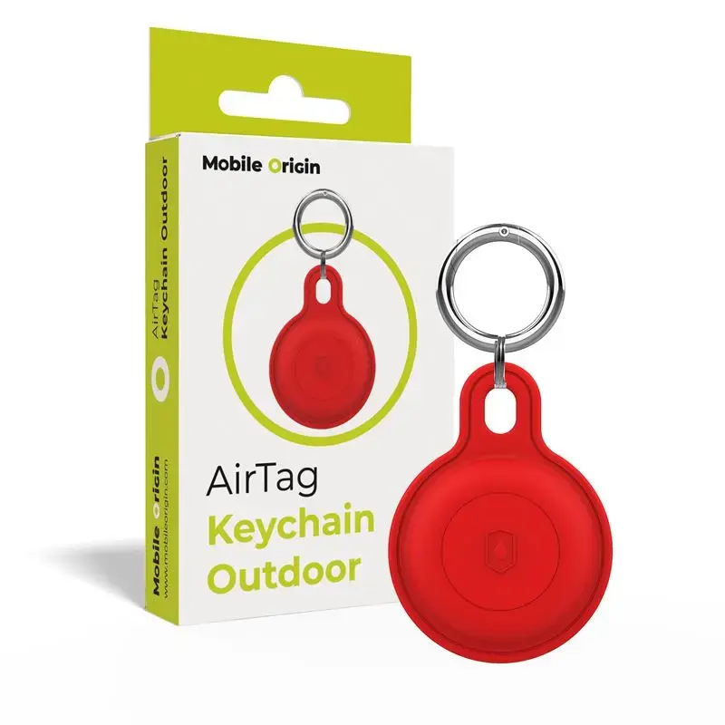 MOBILE ORIGIN AirTag Outdoor KeyChain, red
