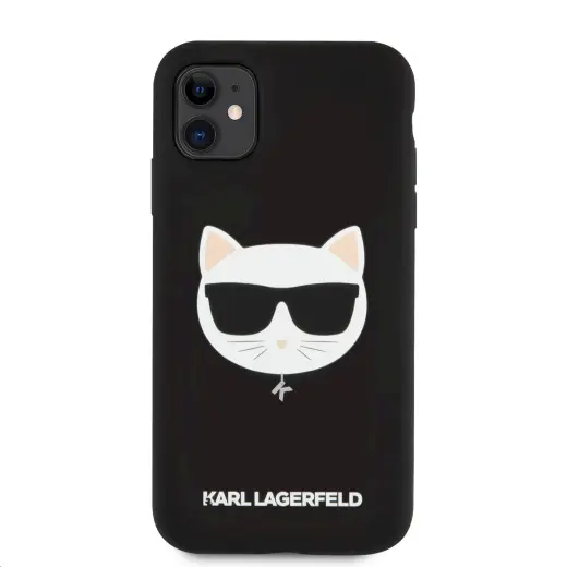 KLHCN61SLCHBK Karl Lagerfeld Choupette Head Silicone Case for iPhone 11 Black