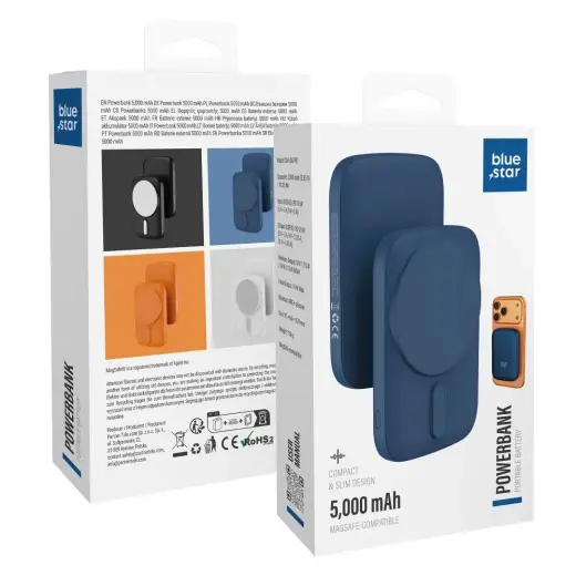 Powerbank compatible with MagSafe Blue Star Slim DG-P8 15W 5000 mAh navy blue