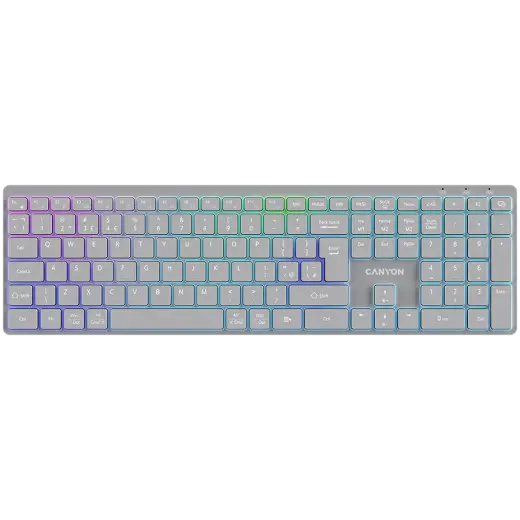 CANYON keyboard HKB-W11 UK/US RGB Dual Mode Wireless Grey