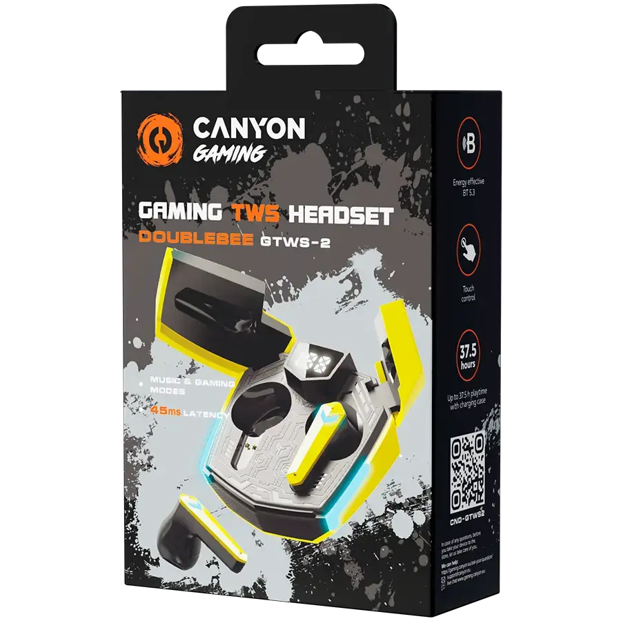 CANYON headset Doublebee GTWS-2 Gaming Yellow