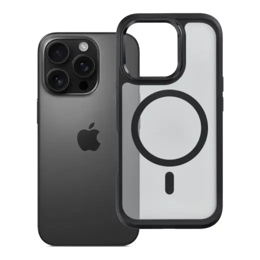 Forcell F-Protect Smoke Hybrid Premium maciņš ar MagSafe atbalstu telefonam iPhone 16 Pro melns