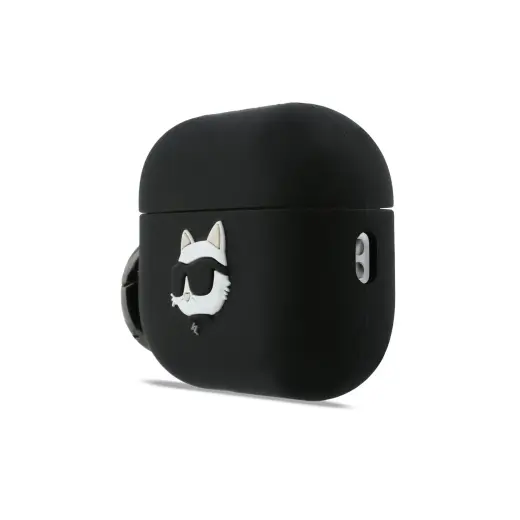 Karl Lagerfeld 3D Logo NFT Choupette Head Silicone Case for AirPods Pro 3 Black