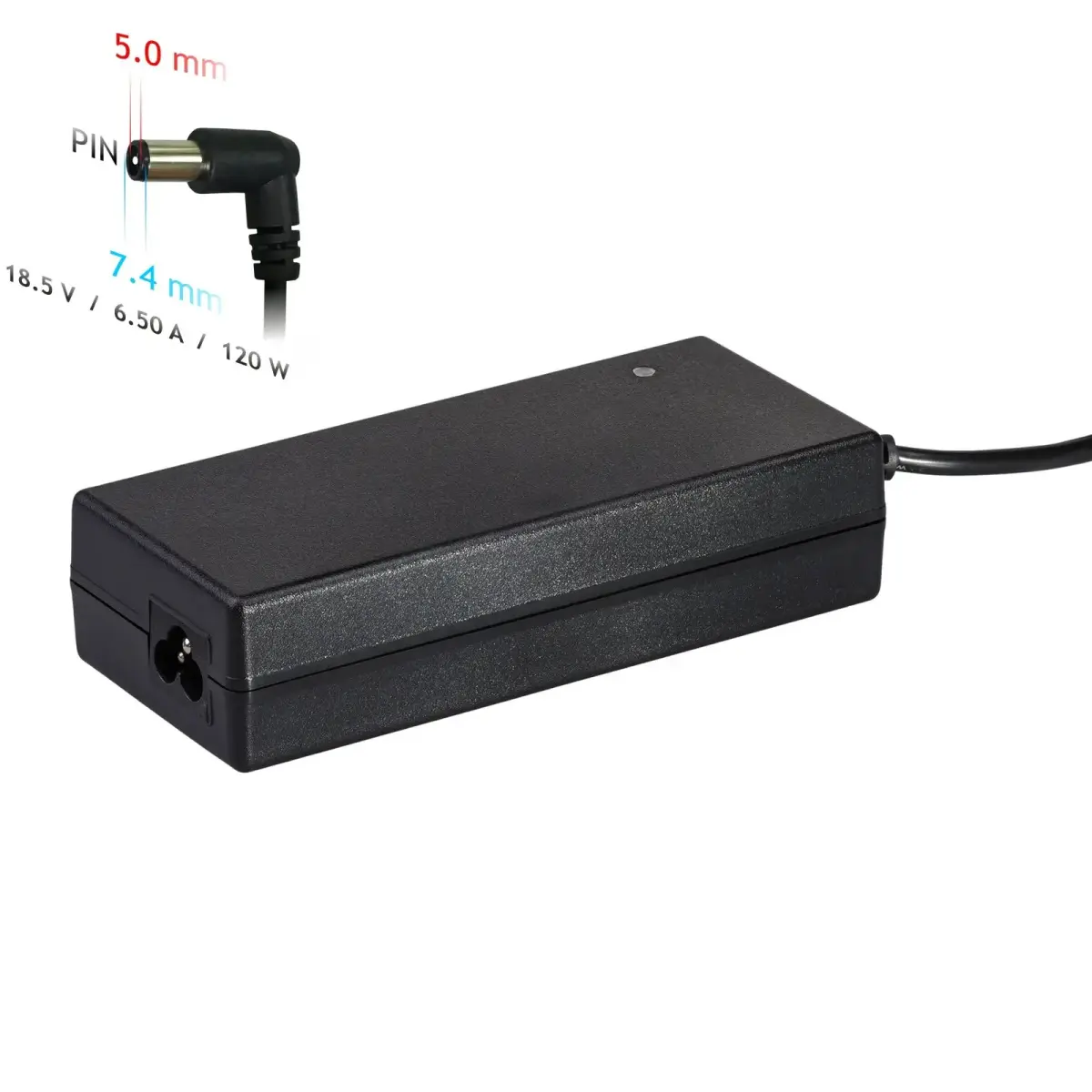 Notebook power supply Akyga AK-ND-46 18.5V | 6.5A 120W 7.4 x 5.0 mm + pin HP 1.2m