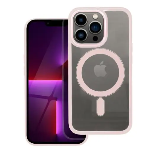 Color Edge Mag telefono dėklas su MagSafe palaikymu iPhone 13 Pro rožinis