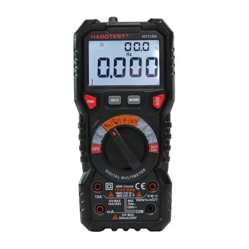 Digital Multimeter with Flashlight Habotest HT118A, True RMS, NCV