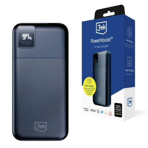 3MK PowerHouse ārējais akumulators (powerbank) | 20000 mAh | zils