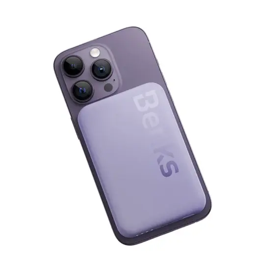 Benks Ārējais akumulators (powerbank) 6000mAh MP10 - USB-C - magnētisks ar indukcijas uzlādi purpurs
