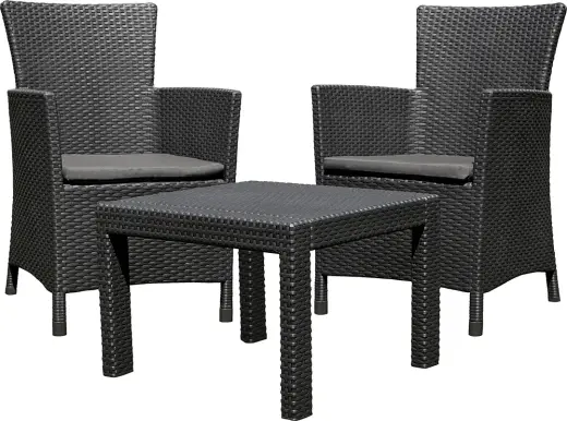 Aiamööbli komplekt Rosario Balcony Set, hall/must