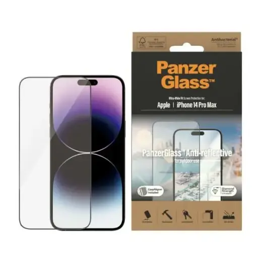 PanzerGlass Ultra-Wide Fit Anti-Reflective tempered glass for phone iPhone 14 Pro Max 6,7" with applicator