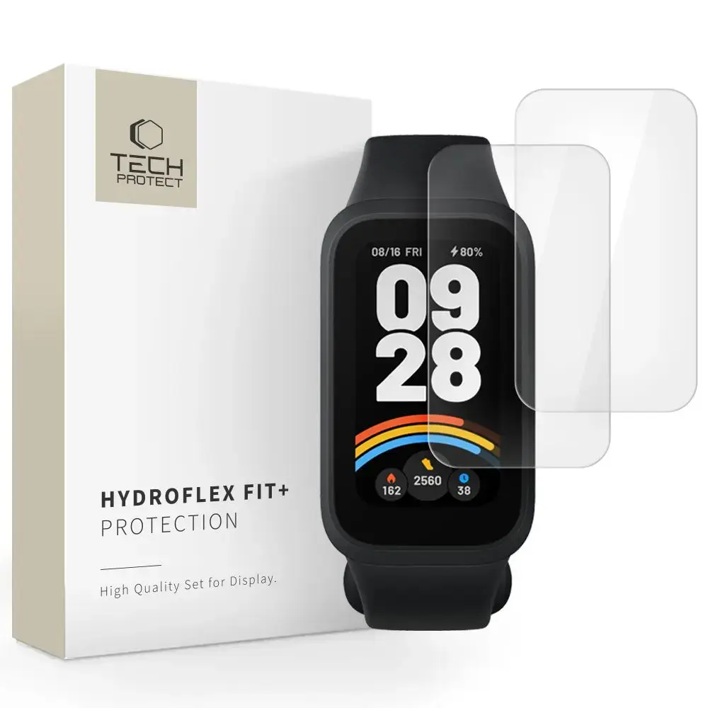 TECH-PROTECT HYDROFLEX FIT+ 2-PACK XIAOMI SMART BAND 9 ACTIVE CLEAR HYDROGEL FILM