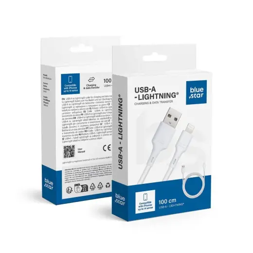 Blue Star DC-001AL2.4 провод для передачи данных и зарядки | USB-A на Lightning | 12W | 1m | белый