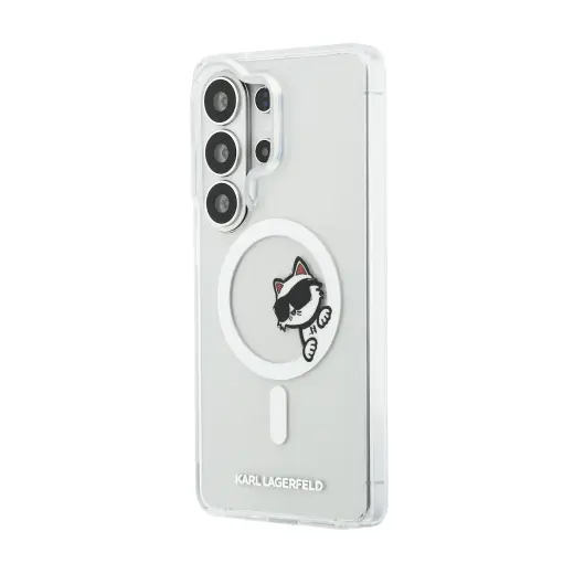 Karl Lagerfeld IML Choupette Peekaboo Logo Magnetic Case for iPhone Samsung Galaxy S26 Ultra Transpa...