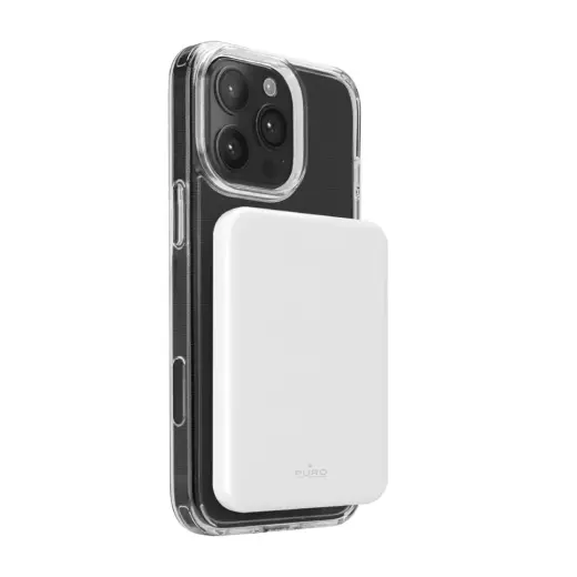 Puro Mag Plus išorinė baterija (powerbank) | 5 000 mAh | 20W | PD | USB-C, MagSafe, Wireless | baltas