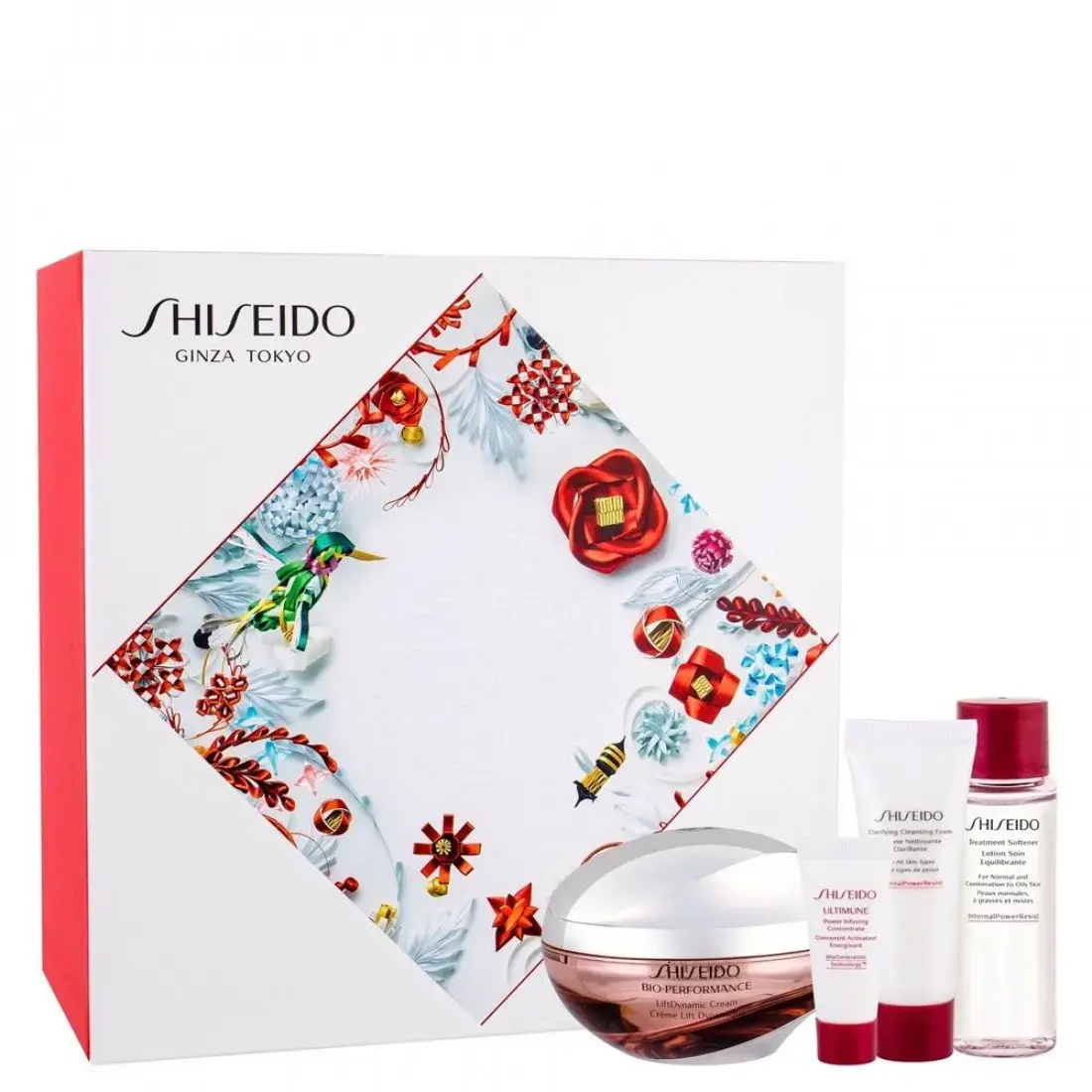 Ginza Tokyo Set Shiseido: Bio-Performance - Liftdynamic, Lifting, Cream, For Face, 50 ml + Benefiance, Cleansing, Cleansing Foam, 15 ml + Bio-Performance, Softening, Lotion, For Face, 30 ml + Ultimune, Antioxidants, Hydrating & Repairing, Day & Night, Serum, For Face & Neck, 5 ml