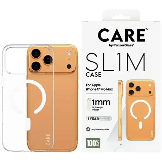 CARE by PanzerGlass SL1M telefoni ümbris MagSafe toega iPhone 17 Pro Max läbipaistev