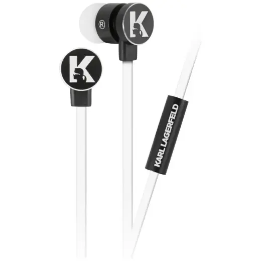 Karl Lagerfeld słuchawki KLEPWIWH biało-czarny|white&black 3,5mm