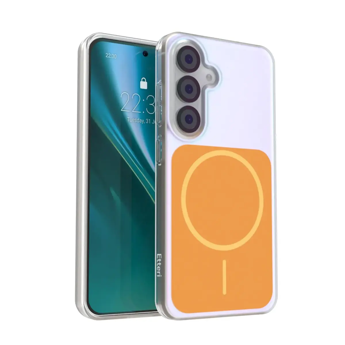 Etteri Hidden Pearl Epoxy Mag maciņš telefonam Samsung Galaxy S25 (S931) oranžs