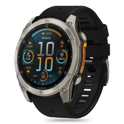 Tech-Protect Silicone Line Strap for Garmin Fenix 5X | 5X Plus | 6X | 6X Pro | 7X | 8 (51 mm) - Black