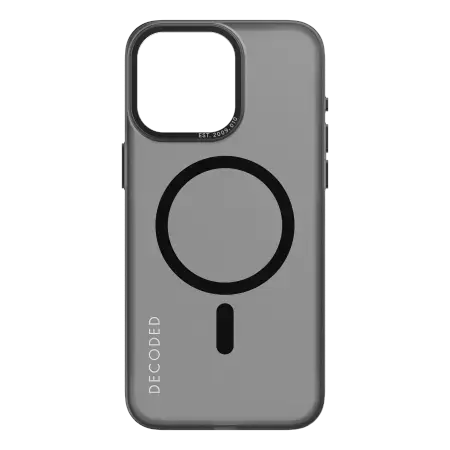 Decoded Transparent Grip Case with MagSafe for iPhone 15 Pro Max - gray and black