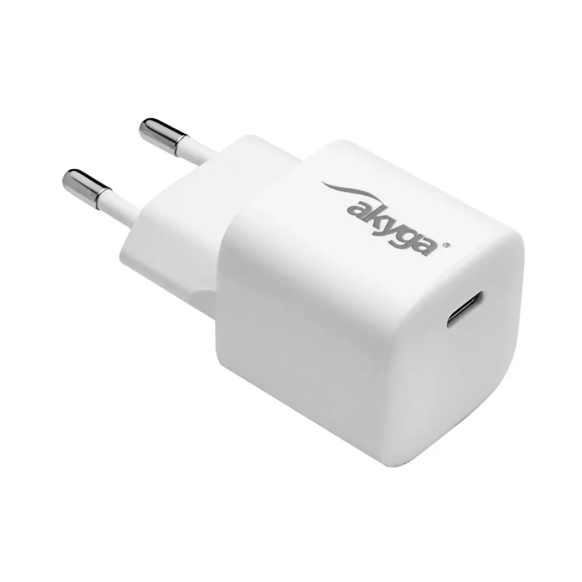 Wall charger Akyga AK-CH-22 25W USB-C PD GaN 5-12V | 2.08-3A  white