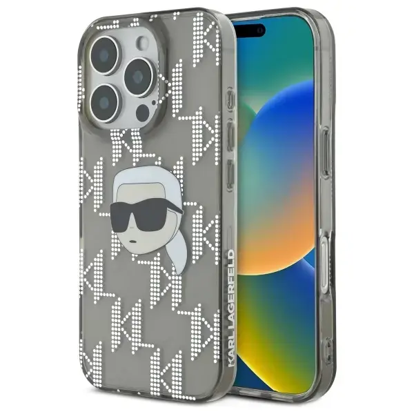 Karl Lagerfeld case for iPhone 16 Pro Max 6,9" KLHCP16XHKLPKHK black Hard IML Karl Head Electroplated