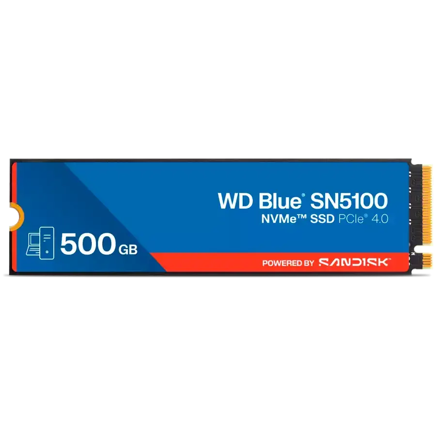 SSD POWERED BY SANDISK  Blue SN5100 500GB M.22280 PCIe Gen4x4 NVMe QLC 3D