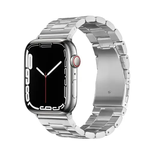 Forcell F-Design nutikella rihm Apple Watch (42/44/45/49 mm) jaoks | roostevaba teras | hõbedane