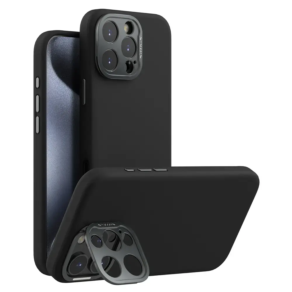 LensWing Prop maciņš ar statīvu telefonam iPhone 16 Pro Max melns