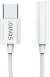 Savio USB-C Male - 3.5 mm Female White