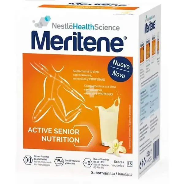 MERITENE Vanilla Flavored Shakes 15 Sachets