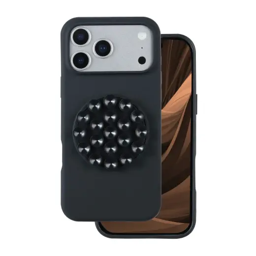 Silicone Stick phone case for iPhone 17 Pro Max black