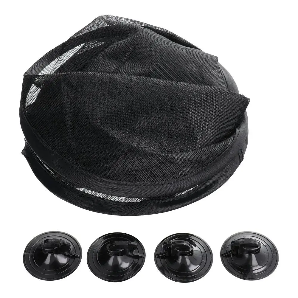 Car sun visor with suction cups for rear windows black