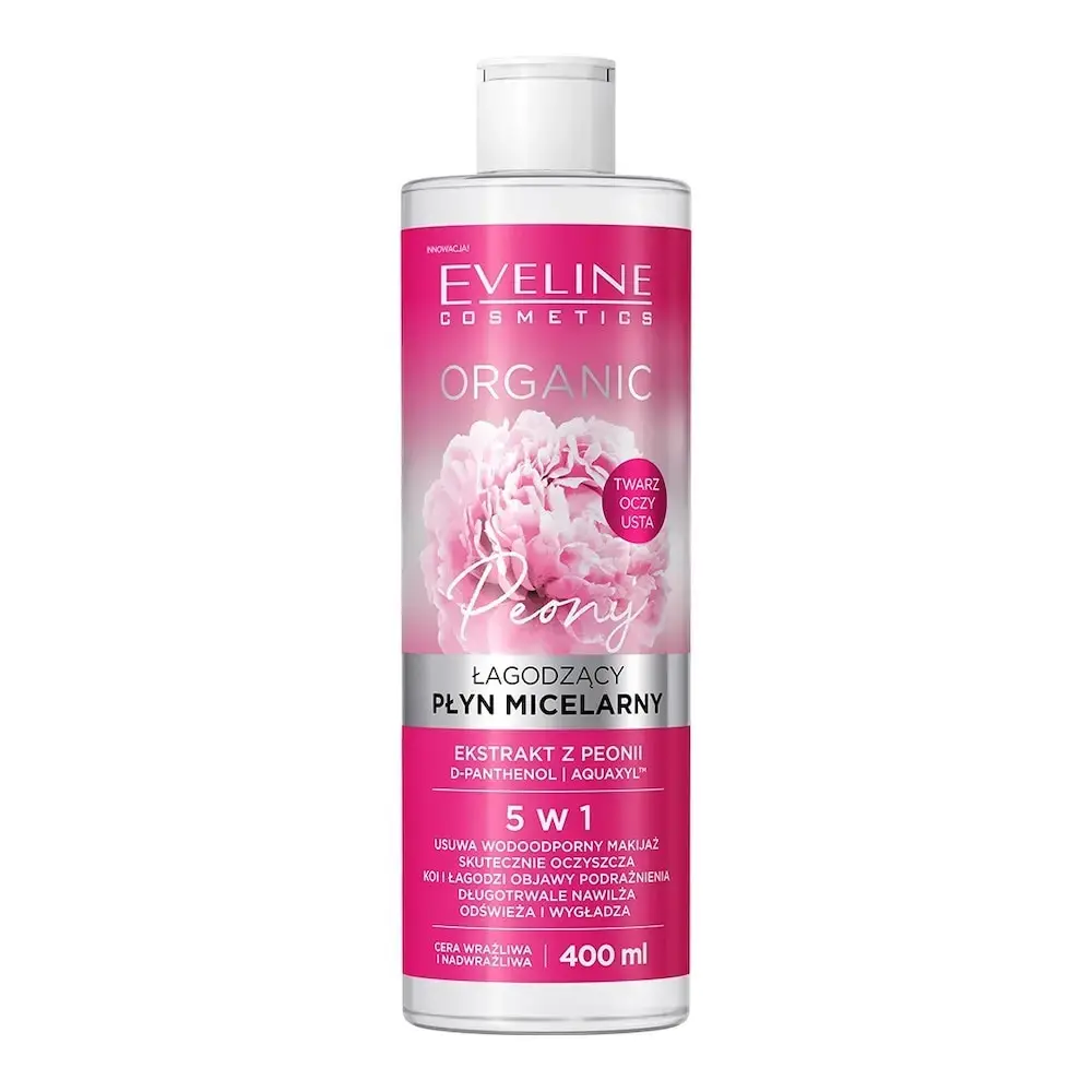 Eveline Cosmetics Organic Łagodzący Płyn Micelarny Do Demakijażu Z Peonią Gesichtsreinigung 400.0 Ml