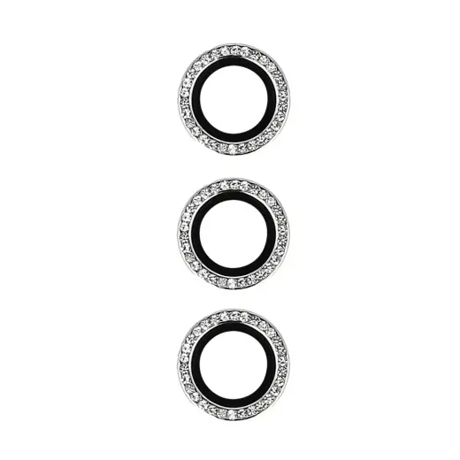Tempered Glass HARD DIAMOND for camera (LENS) for Samsung Galaxy S24 silver (lens 3 pieces)
