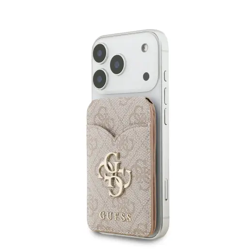Guess PU 4G Mirror MagSafe Cardslot Stand Pink