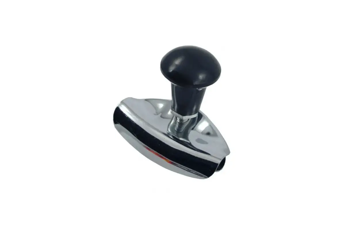Steering wheel spinner knob, straight, silver