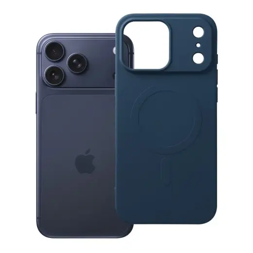 Silicone maciņš ar MagSafe atbalstu telefonam iPhone 17 Pro Max | iPhone 18 Pro Max tumši zils