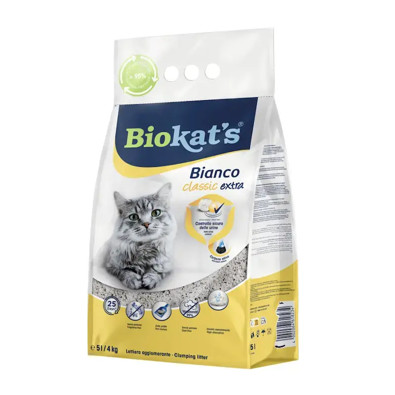 Smiltis kaķu tualetēm - Biokats Bianco Extra 5 L