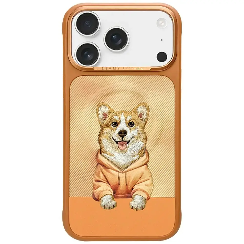 Nimmy Gentle Pets Series Dog phone case with MagSafe support for iPhone 17 Pro Max orange