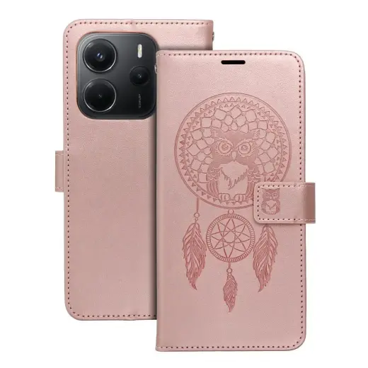 MEZZO dreamcatcher knyginio tipo telefono dėklas Samsung Galaxy A56 (A566) rožinis
