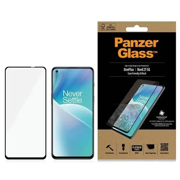PanzerGlass E2E Regular OnePlus Nord 2T 5G Case Friendly czarny|black