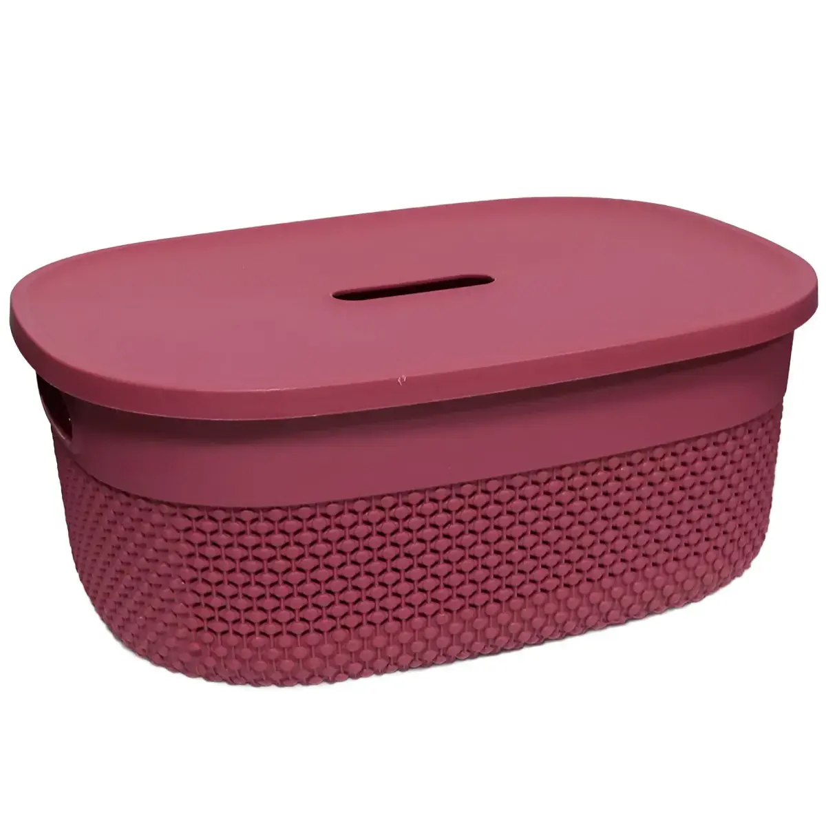 Basket with lid Deny 38x28x15cm, red