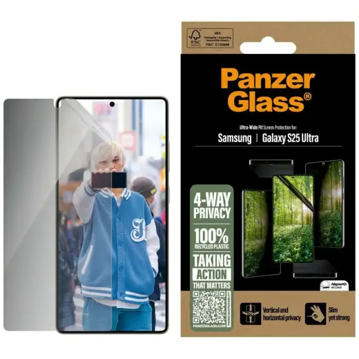 PanzerGlass Eco Matrix Ultra-Wide Fit tempered glass for phone Samsung Galaxy S25 Ultra