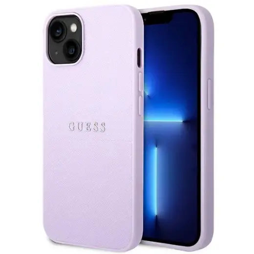 Guess GUHCP14SPSASBPU iPhone 14 6,1" fioletowy|purple Saffiano Strap