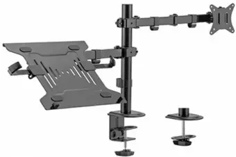 Monitora stiprinājums Gembird Adjustable Desk Mount with Monitor Arm and Notebook Tray 